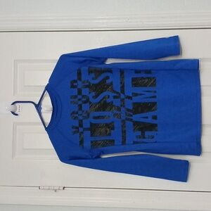 C9 By Champion Blue & Black Long-Sleeve Swimwear Top Shirt With Print